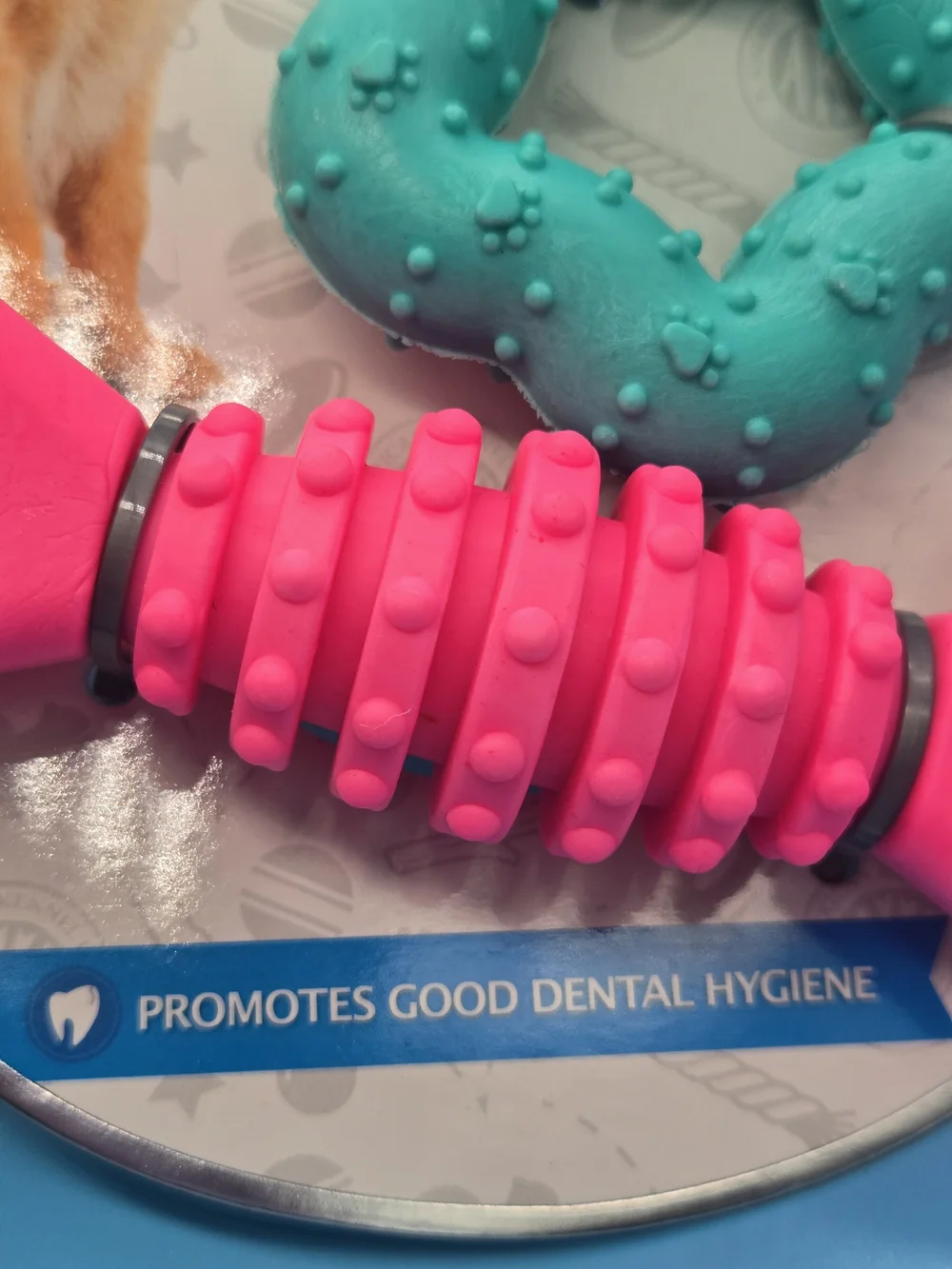 American Kennel Club Junior Pink & Teal Teething Dog Toy Set- 2 Pack